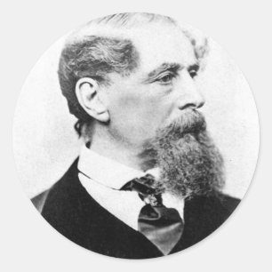 Sticker Rond Photo Charles Dickens