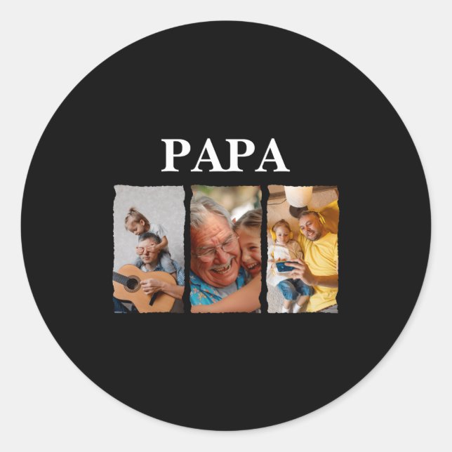 Sticker Rond Photo Collage Papa D Gift  (Devant)