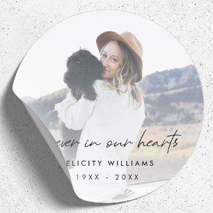 Sticker Rond Photo commémorative pour toujours dans nos coeurs