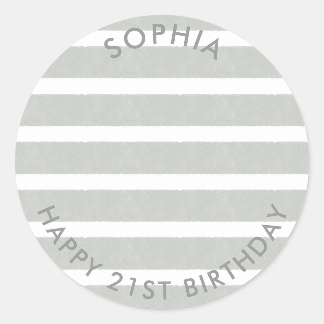 Sticker Rond Photo d'anniversaire de Boho moderne (Devant)
