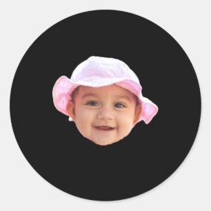Sticker Rond Photo de bébé nouveau papa _1