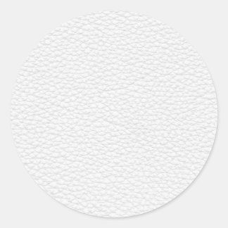 Sticker Rond Photo de cuir blanc.