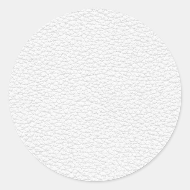 Sticker Rond Photo de cuir blanc. (Devant)