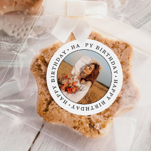 Sticker Rond Photo de fête d'anniversaire
