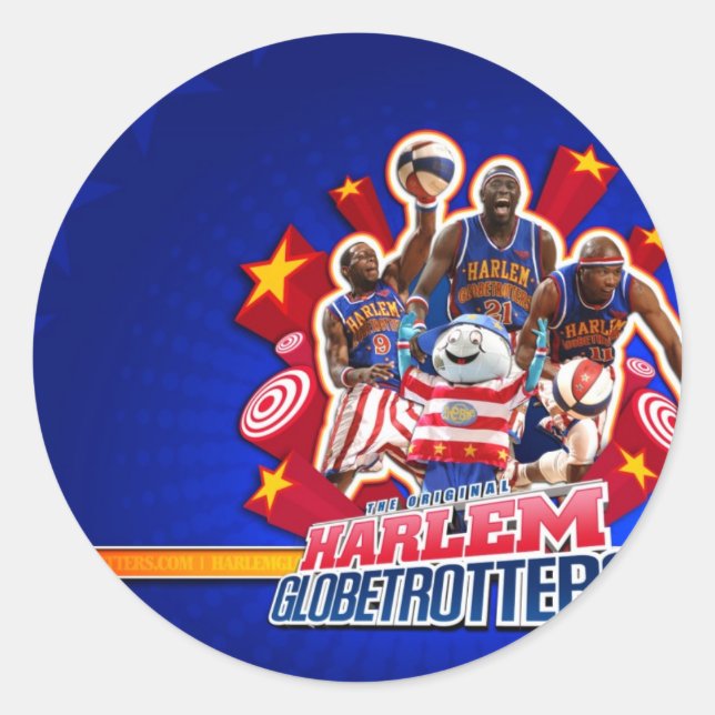 Sticker Rond Photo de groupe de Harlem GlobeTrotter (Devant)