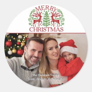 Sticker Rond Photo de Joyeux Noël