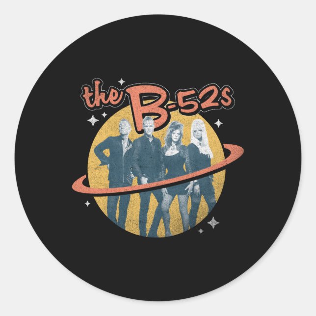 Sticker Rond Photo de la bande B-52S (Devant)