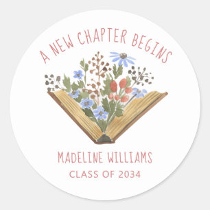 Sticker Rond Photo de la Graduation du Livre