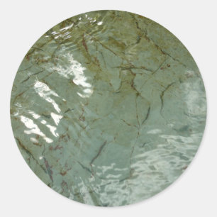 Sticker Rond Photo de la nature d'une dalle rocheuse recouverte