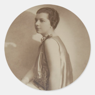 Sticker Rond Photo de l'ombre de la dame Art déco