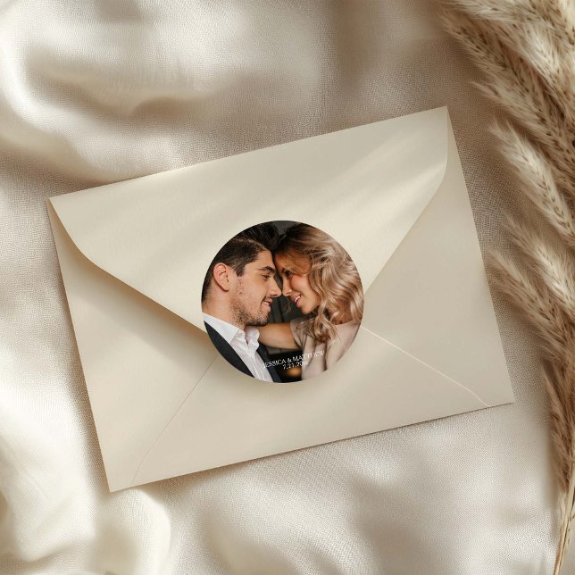 Sticker Rond Photo de mariage (Créateur téléchargé)