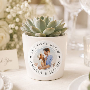 Sticker Rond Photo de mariage coup de pinceau 'Laissez l'amour 