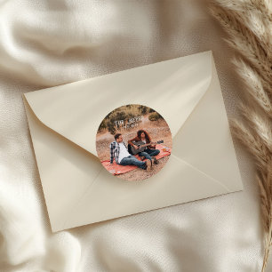 Sticker Rond Photo de mariage de couple occidental