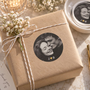 Sticker Rond Photo de mariage personnalisée - Sachet personnali