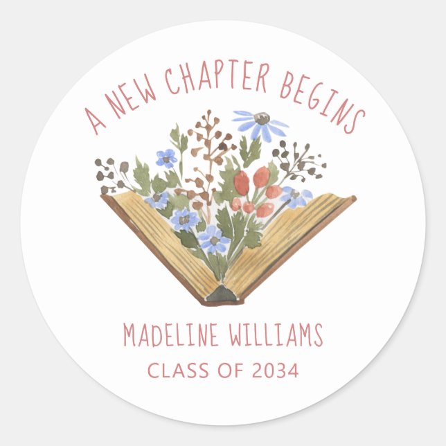 Sticker Rond Photo de remise de diplôme (Devant)