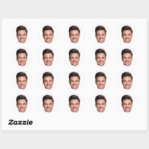 Sticker Rond Photo de visage personnalisé