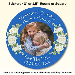 Sticker Rond Photo de vos enfants Maman Papa se marient  