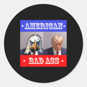 Sticker Rond Photo d'identité judiciaire de Trump