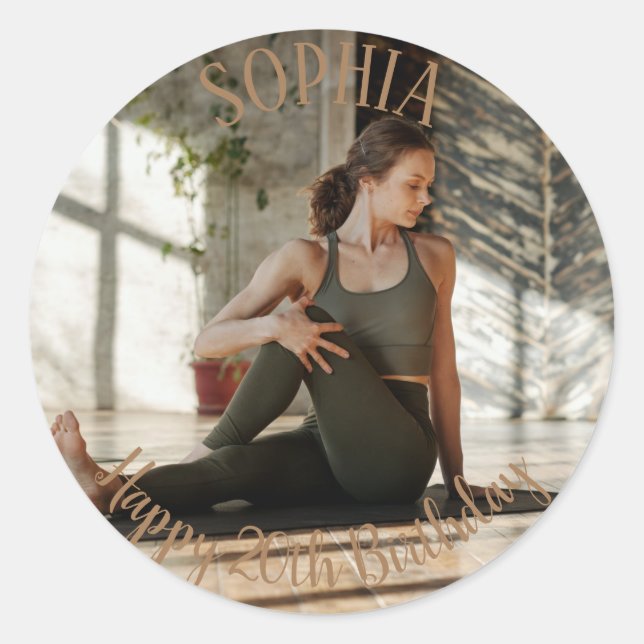 Sticker Rond Photo du 20e anniversaire (Devant)