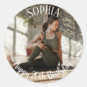 Sticker Rond Photo du 20e anniversaire