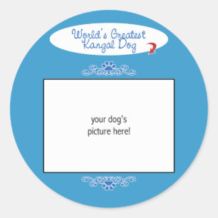 Sticker Rond Photo faite sur commande ! Le plus grand chien de