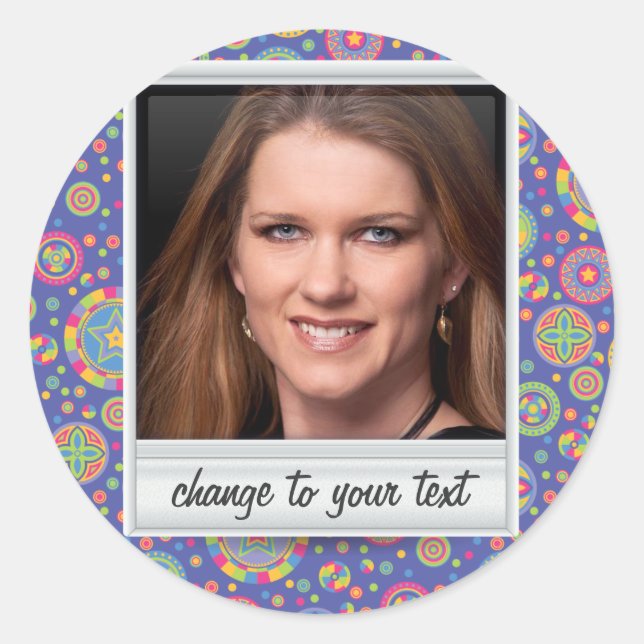 Sticker Rond Photo instantanée - photoframe avec motif (Devant)