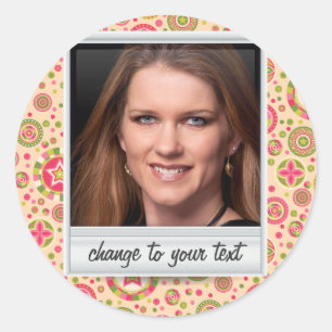 Sticker Rond Photo instantanée - photoframe avec motif