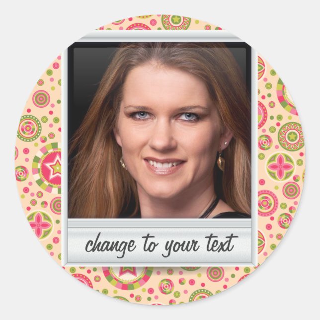 Sticker Rond Photo instantanée - photoframe avec motif (Devant)