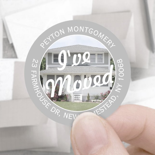 Sticker Rond Photo J'ai déplacé le changement d'étiquette d'adr (Créateur téléchargé)