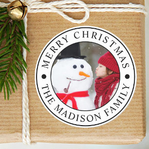 Sticker Rond Photo Joyeux Noël