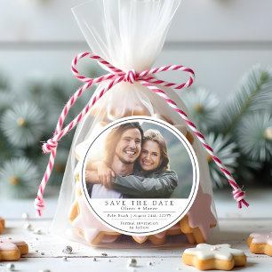 Sticker Rond Photo Moderne Minimale Noir Blanc Enregistrer La D