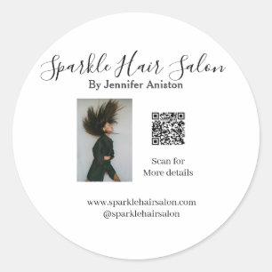 Sticker Rond Photo moderne salon de coiffure petite entreprise 