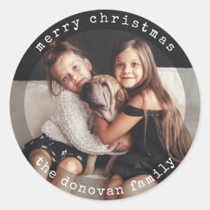 Sticker Rond Photo noire et blanche moderne de vacances de la