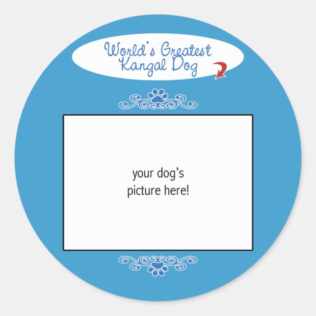 Sticker Rond Photo personnalisée ! Le plus grand chien de Kanga (Devant)