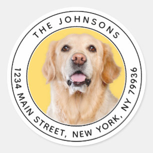 Sticker Rond Photo personnalisée Modern Round Adresse de retour