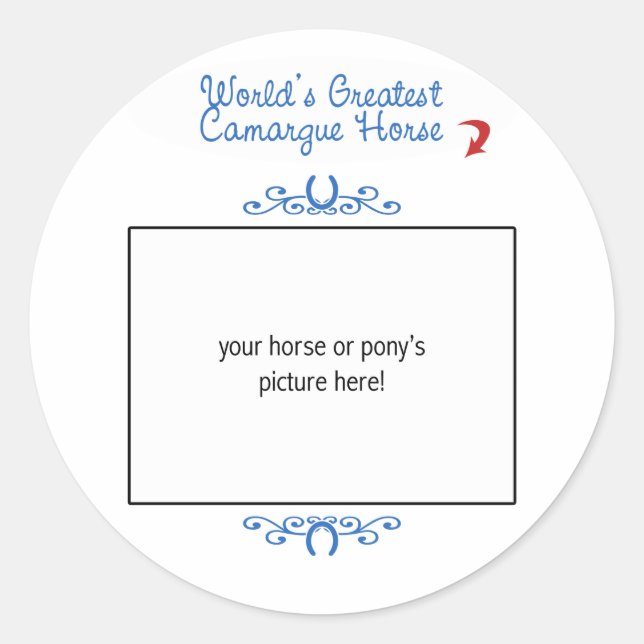 Sticker Rond Photo personnalisée ! Monde le plus grand cheval d (Devant)