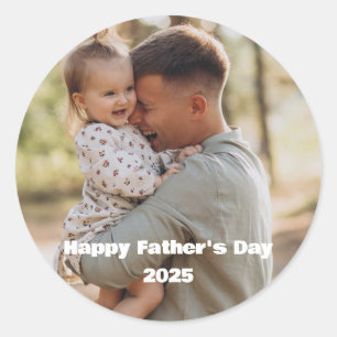 Sticker Rond Photo personnalisée pour la Fête des Pères 2026