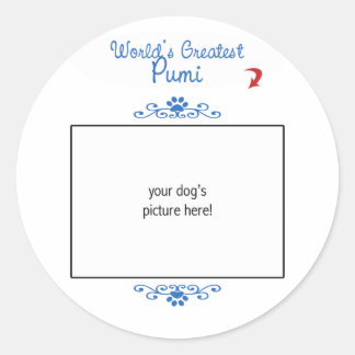 Sticker Rond Photo personnalisée ! Pumi le plus grand monde