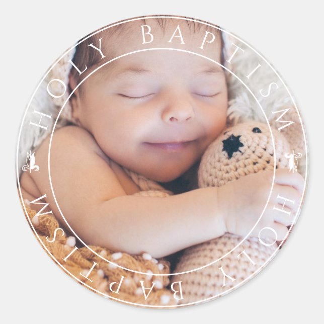 Sticker Rond Photo personnalisée Sceau d'enveloppe du Saint-Bap (Devant)