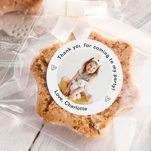 Sticker Rond Photo personnalisée simple classique (Créateur téléchargé)