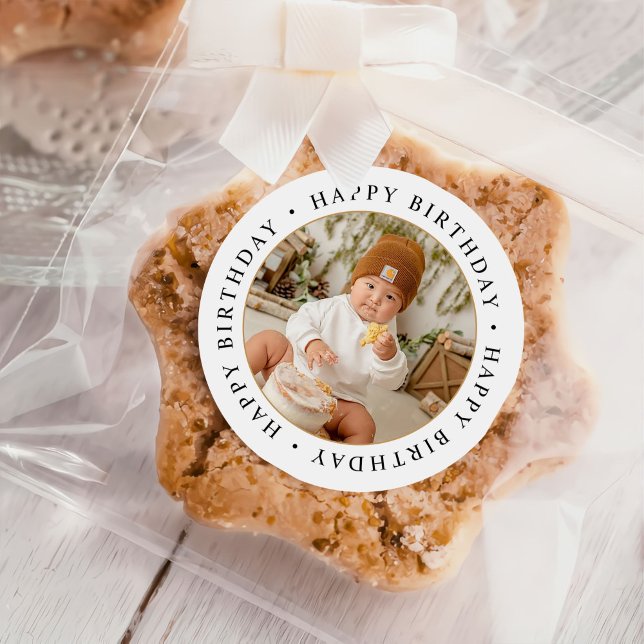 Sticker Rond Photo personnalisée simple classique (Créateur téléchargé)