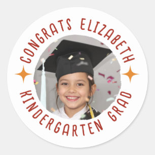 Sticker Rond Photo personnalisée Texte de la maternelle
