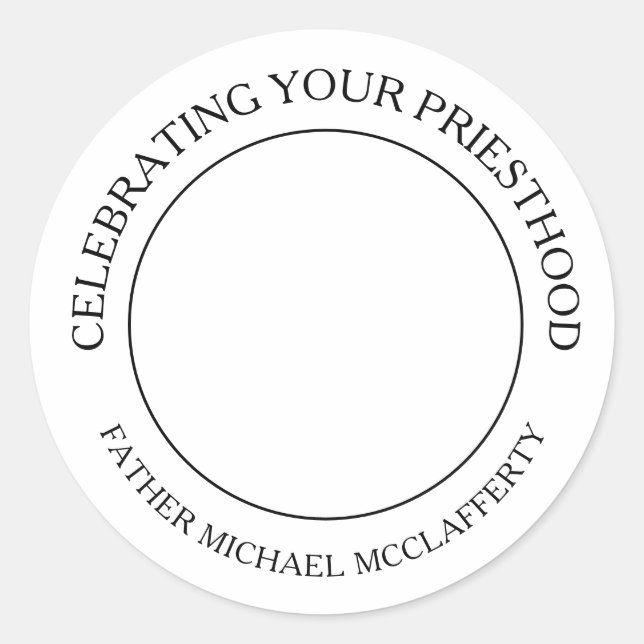 STICKER ROND PHOTO PRIESTHOOD SIMPLE NOIR ET BLANC (Devant)