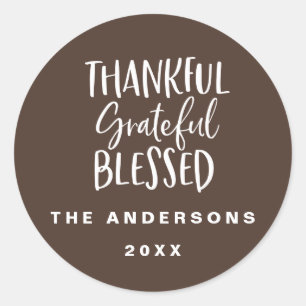 Sticker Rond Photo reconnaissante, reconnaissante, bénie de
