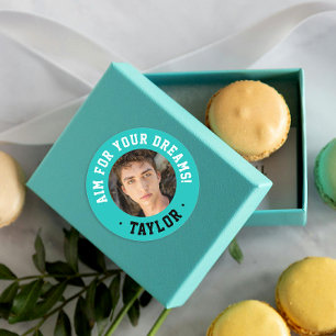 Sticker Rond Photo Sport Turquoise Inspirationnelle tendance