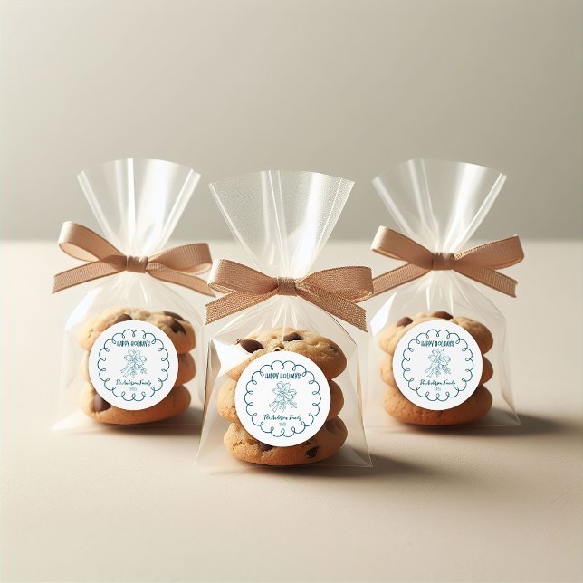 Sticker Rond Photo Whimsical Quirky Doodle Holiday (Créateur téléchargé)