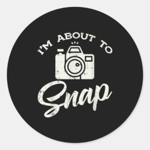 Sticker Rond Photographe Appareil Photo Je Vais Prendre Une Pho