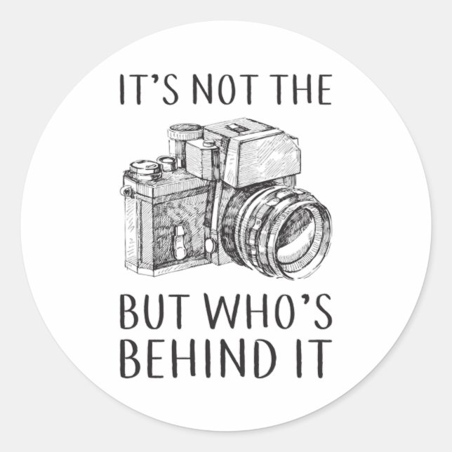 Sticker Rond Photographe Caméra Drôle Idée cadeau (Devant)