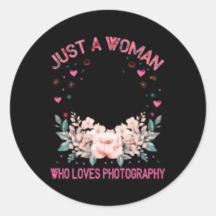 Sticker Rond Photographe Caméra Juste Un Qui Aime La Photograph