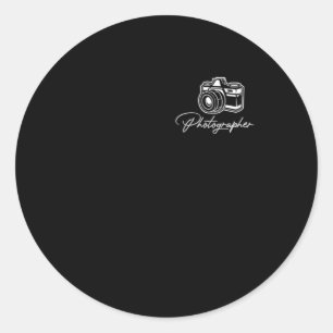 Sticker Rond Photographe Cameraman Camera Photographie Focus Gi
